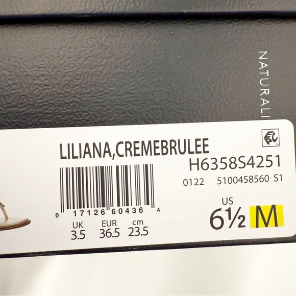 NWT Naturalizer Cremebrulee Fallyn Faux Leather Slip On Thong Sandals, Size 6.5M - Picture 8 of 8